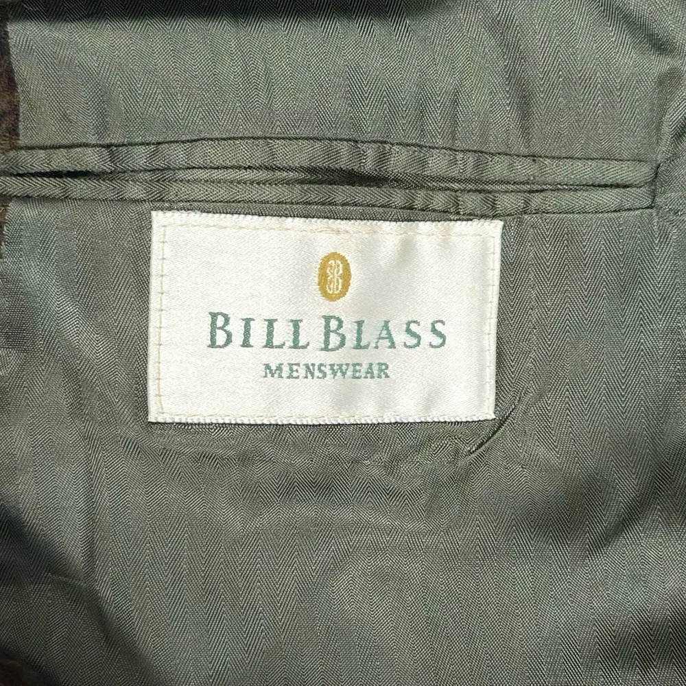 Vintage 80s Union Made Bill Blass‎ camel hair Brown houndstooth blazer men’s 44L